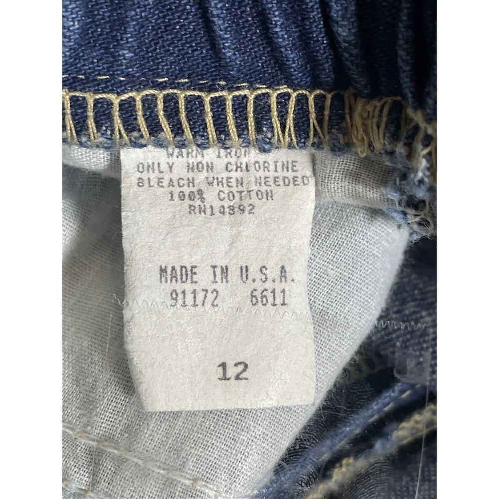 VTG American Profile Dungarees Denim Blue Jean Midi  Button Skirt Womens Size 12 - Picture 5 of 7